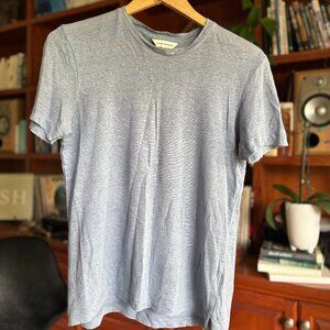 Club Monaco Raglan T-Shirt – Heathered Light Blue (Size Small)